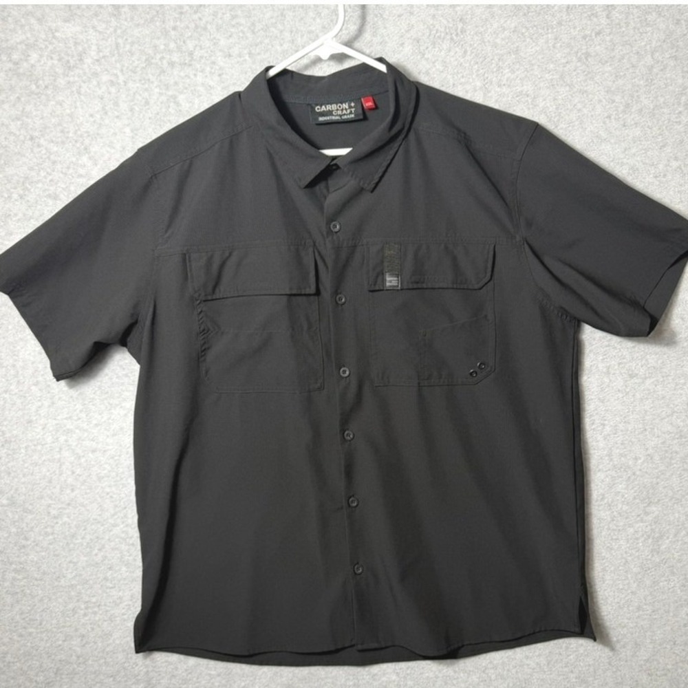 Carbon + Craft Industrial Grade Mens XXL Black Short Sleeve Utility Work Shirt